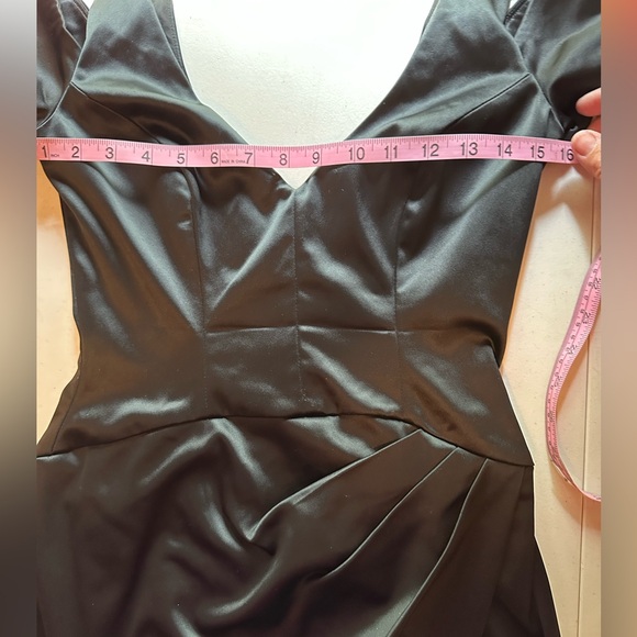 Bebe black off shoulder wrap mini dress size small - Picture 13 of 16